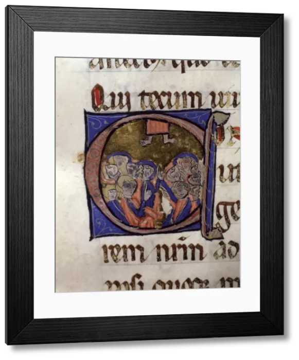 Framed Print : The Ascension of Jesus, illuminated capital letter from Episcopal Sacramentary of Elna Framed Print : The Ascension of Jesus, illuminated capital letter from Episcopal Sacramentary of Elna