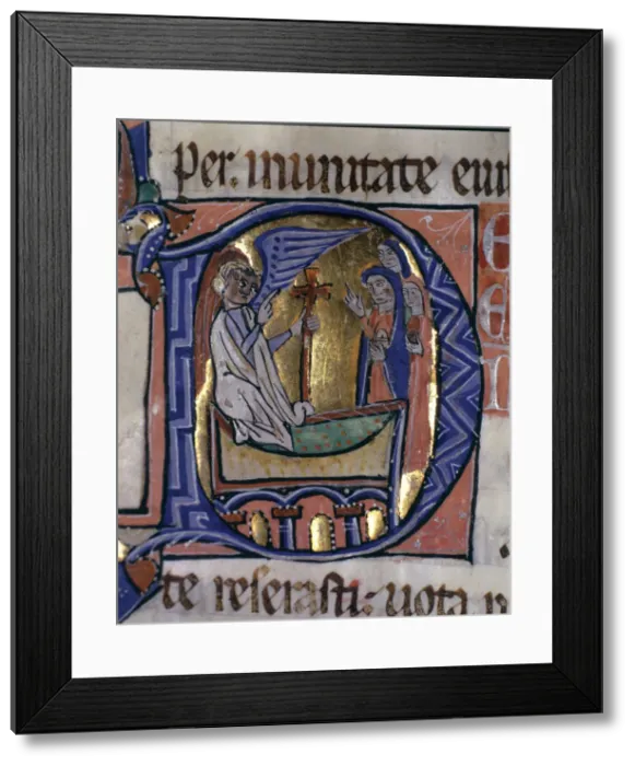 Framed Print : The Three Marys at the Tomb, illuminated capital letter in the Episcopal Sacramentary of Elna Framed Print : The Three Marys at the Tomb, illuminated capital letter in the Episcopal Sacramentary of Elna