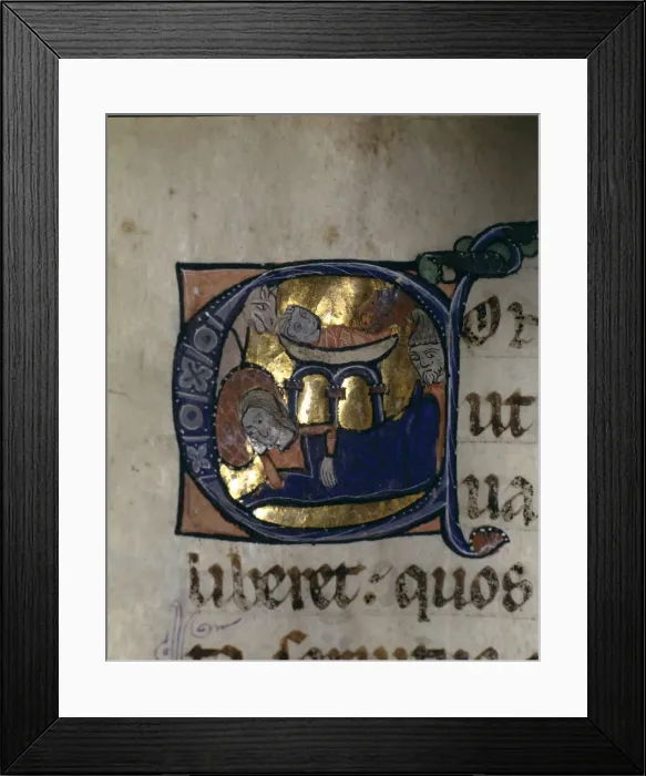 Framed Print : Nativity, illuminated capital letter in the Episcopal Sacramentary of Elna manuscript Framed Print : Nativity, illuminated capital letter in the Episcopal Sacramentary of Elna manuscript