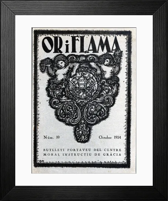 Framed Print : Cover of the magazine Or i Flama, number 10, October 1924, published in Barcelona Framed Print : Cover of the magazine Or i Flama, number 10, October 1924, published in Barcelona