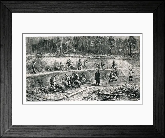 Framed Print : Disassembling works by Chinese workers during the construction of the Trans-Siberian Railway Framed Print : Disassembling works by Chinese workers during the construction of the Trans-Siberian Railway