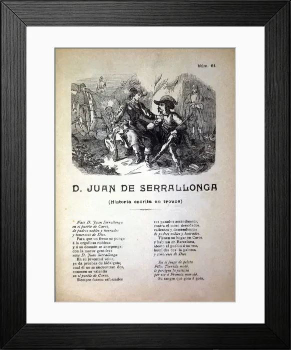 Framed Print : Joan Sala i Serrallonga (1594-1634), bandit and chief gang, romantic engraving Framed Print : Joan Sala i Serrallonga (1594-1634), bandit and chief gang, romantic engraving