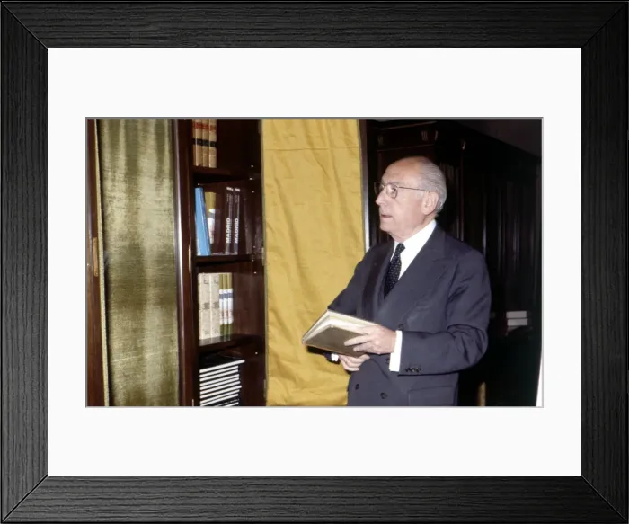 Framed Print : Enrique Tierno Galvan (1918-1986), professor and Spanish politician, photo 1983 Framed Print : Enrique Tierno Galvan (1918-1986), professor and Spanish politician, photo 1983