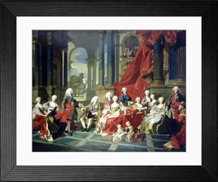 Framed Print : The family of Felipe V, oil painting, appear with the king, his second wife Elizabeth Framed Print : The family of Felipe V, oil painting, appear with the king, his second wife Elizabeth