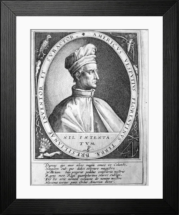 Framed Print : Amerigo Vespucci (1454-1512), Italian geographer and navigator Framed Print : Amerigo Vespucci (1454-1512), Italian geographer and navigator