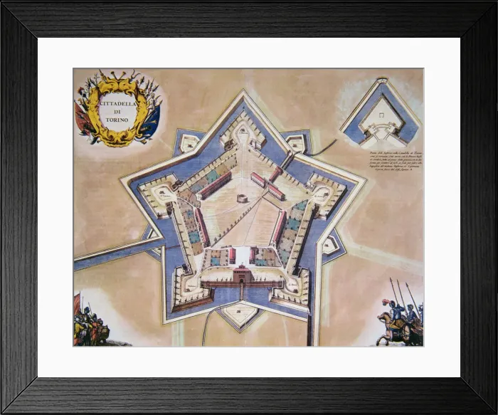 Framed Print : Plan of the citadel of Turin in 1664 Framed Print : Plan of the citadel of Turin in 1664