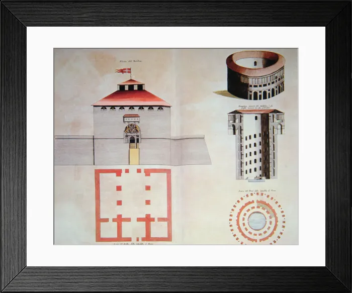 Framed Print : Drawing of the tower and the moat of the citadel of Turin, 1664 Framed Print : Drawing of the tower and the moat of the citadel of Turin, 1664