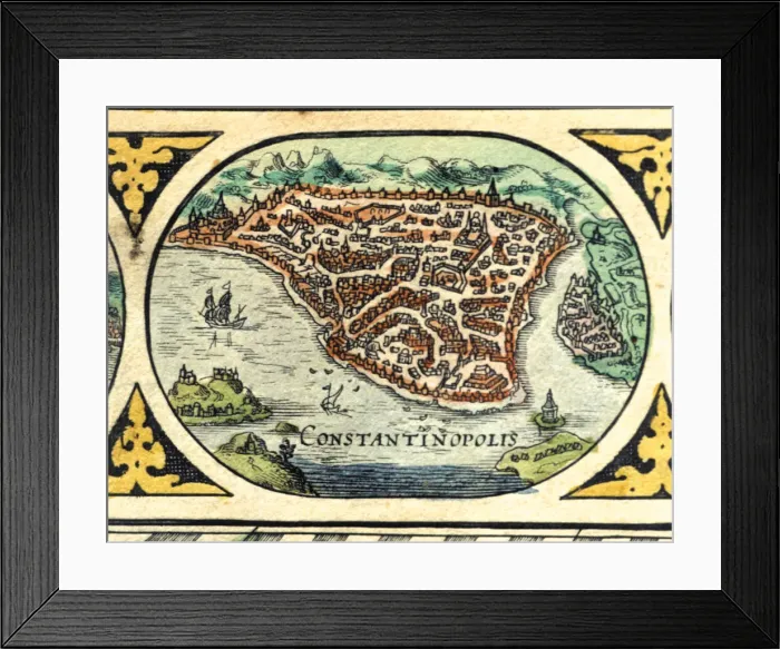 Framed Print : Constantinople, colored engraving from the book Le Theatre du monde or Nouvel Atlas Framed Print : Constantinople, colored engraving from the book Le Theatre du monde or Nouvel Atlas