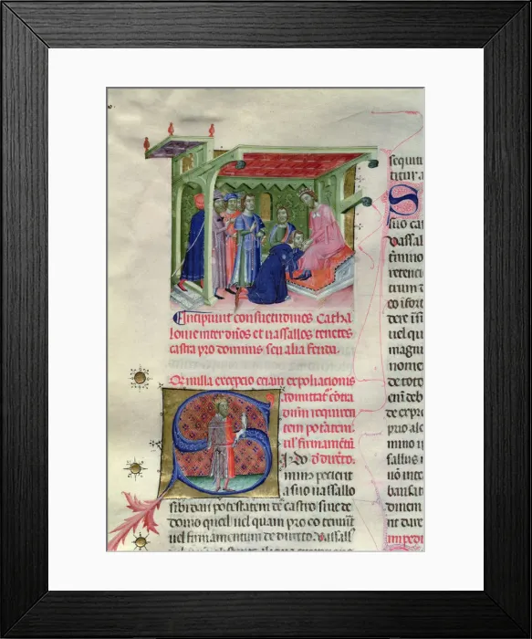 Framed Print : Tribute from the citizens of Barcelona to Count King or oath of vasallage miniature Framed Print : Tribute from the citizens of Barcelona to Count King or oath of vasallage miniature