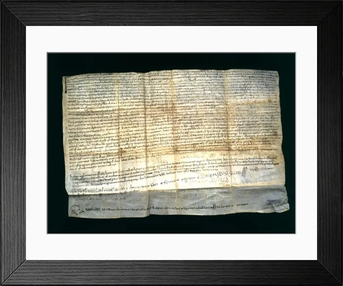 Framed Print : Donation of the castles Les Espases and Esparreguera to the seu of Vic, parchment Framed Print : Donation of the castles Les Espases and Esparreguera to the seu of Vic, parchment
