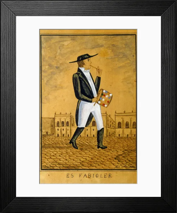 Framed Print : Es Fabioler character of the festival of San Juan in Ciutadella, plays a key role in El Jaleo