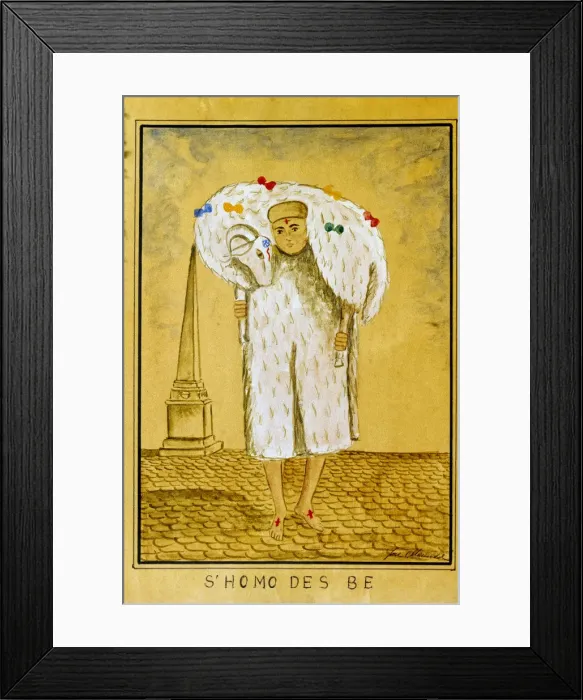 Framed Print : S Homo des be colored engraving, character of the feasts of St. John in Ciutadella Framed Print : S Homo des be colored engraving, character of the feasts of St. John in Ciutadella