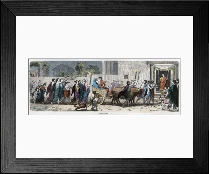 Framed Print : Ancient History. Greece. Wedding party. German engraving, 1865 Framed Print : Ancient History. Greece. Wedding party. German engraving, 1865