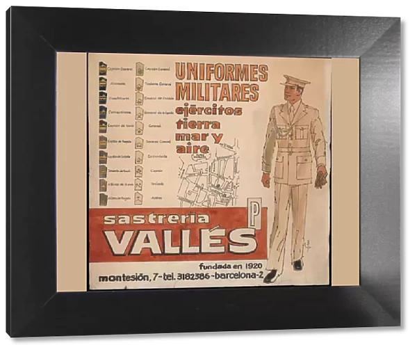 Billboard of Sastreria Valles (tailoring), Barcelona, 1920s