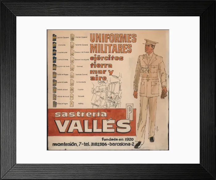 Framed Print : Billboard of Sastreria Valles (tailoring), Barcelona, 1920s Framed Print : Billboard of Sastreria Valles (tailoring), Barcelona, 1920s