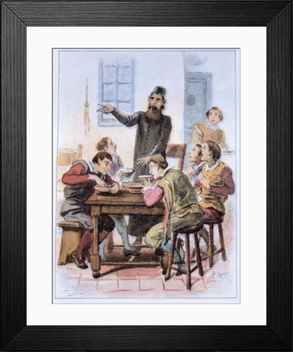 Framed Print : Engraving with a scene from the work Historia del Buscon llamado Don Pablos Framed Print : Engraving with a scene from the work Historia del Buscon llamado Don Pablos