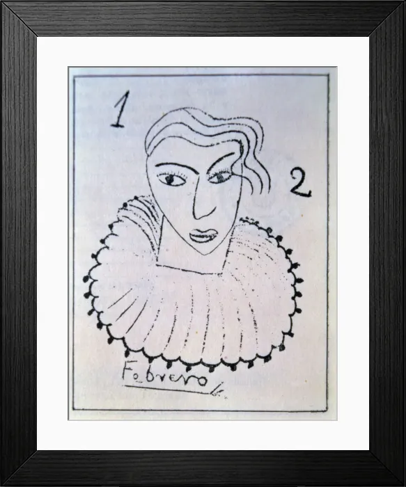 Framed Print : Drawing by Federico Garcia Lorca (1899-1936) held in Buenos Aires to illustrate one Framed Print : Drawing by Federico Garcia Lorca (1899-1936) held in Buenos Aires to illustrate one