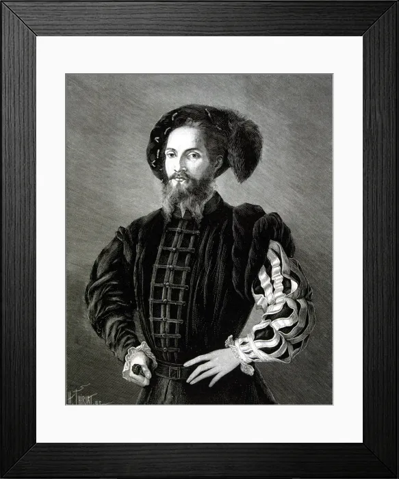 Framed Print : Cesar Borgia (1475-1507), ecclesiastical and political, engraving of Spanish Framed Print : Cesar Borgia (1475-1507), ecclesiastical and political, engraving of Spanish