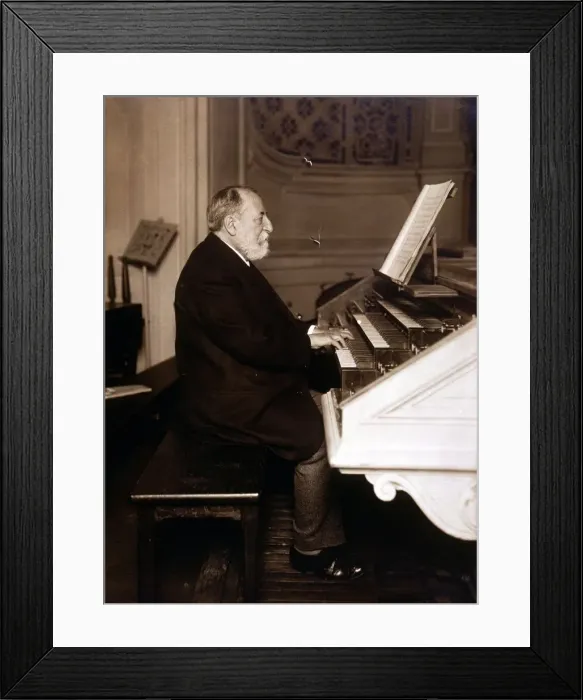Framed Print : Camille Saint-Saens (1835 - 1921), French composer, photography playing the organ Framed Print : Camille Saint-Saens (1835 - 1921), French composer, photography playing the organ