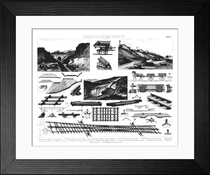 Framed Print : Civil constructions, bridges, foundations, seats, embankments and other structures Framed Print : Civil constructions, bridges, foundations, seats, embankments and other structures