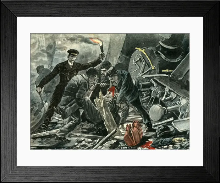 Framed Print : Rail disaster in the tunnel Pommeraye, collision of two passengers trains on Framed Print : Rail disaster in the tunnel Pommeraye, collision of two passengers trains on