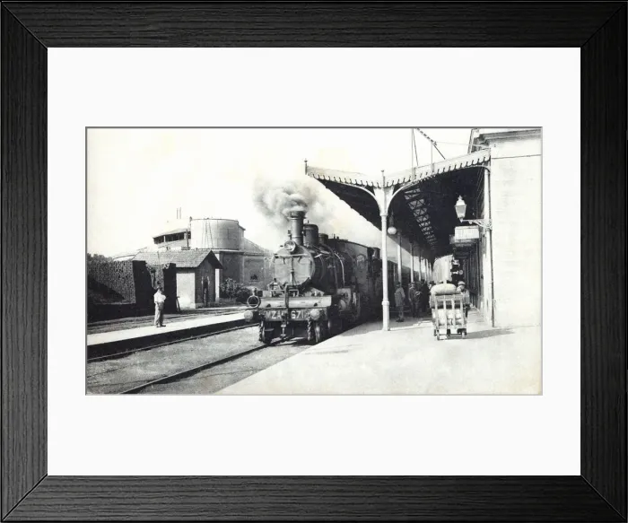 Framed Print : Train in the Girona station MZA, 1910 Framed Print : Train in the Girona station MZA, 1910
