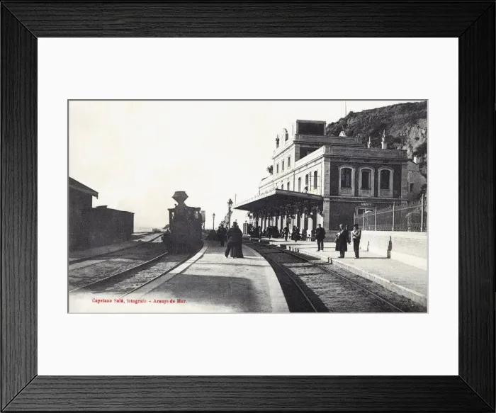 Framed Print : Arenys de Mar station, village in the coast of Barcelona, 1910 Framed Print : Arenys de Mar station, village in the coast of Barcelona, 1910