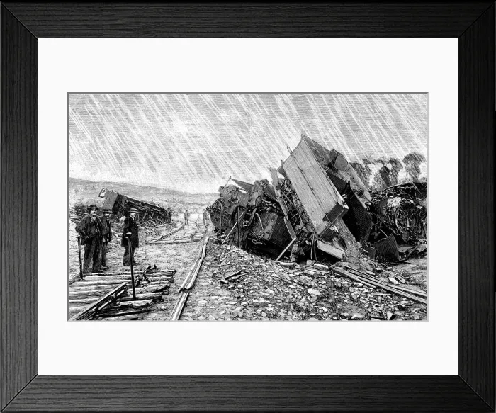 Framed Print : Railway accident in Saint-Brieuc, in July 1895, engraving of the time Framed Print : Railway accident in Saint-Brieuc, in July 1895, engraving of the time