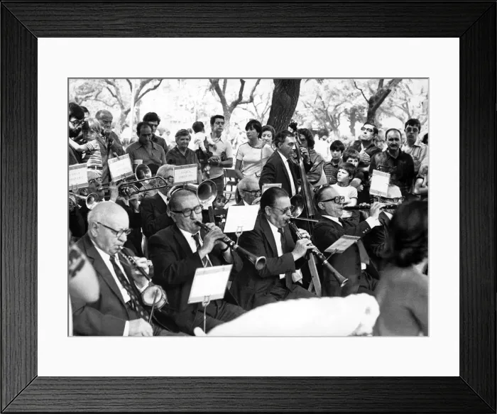 Framed Print : Closeup of a cobla playing sardanas (typical Catalan dance) Framed Print : Closeup of a cobla playing sardanas (typical Catalan dance)