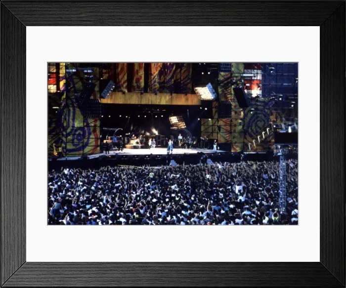 Framed Print : Overview of the audience and the stage during a concert of the Rolling Stones in Barcelona in 1990 Framed Print : Overview of the audience and the stage during a concert of the Rolling Stones in Barcelona in 1990