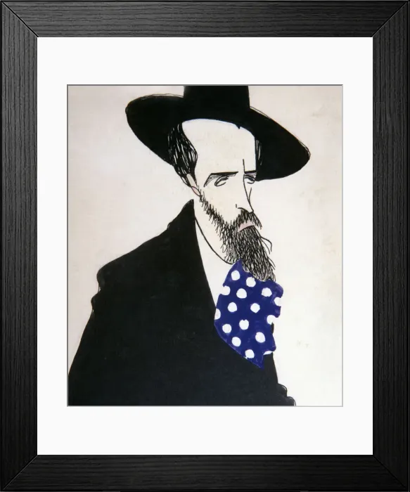 Framed Print : Ignasi Iglesias (1871-1928), Spanish playwright in Catalan language, caricature of Framed Print : Ignasi Iglesias (1871-1928), Spanish playwright in Catalan language, caricature of