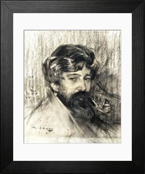 Framed Print : Portrait of Santiago Rusinol (1861 - 1931), Catalan painter and writer, charcoal Framed Print : Portrait of Santiago Rusinol (1861 - 1931), Catalan painter and writer, charcoal