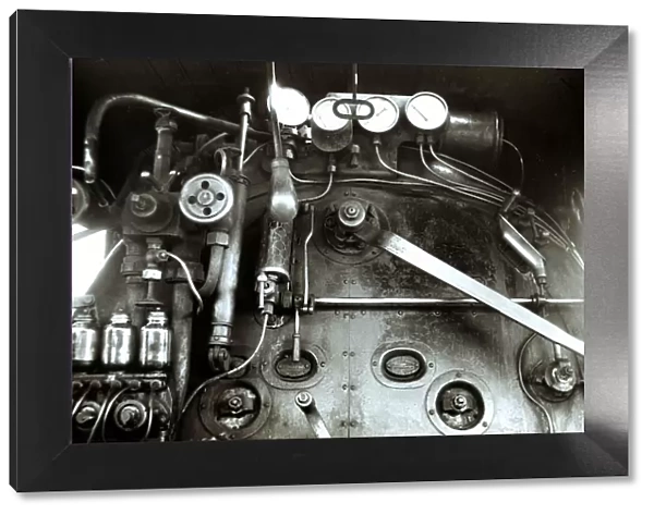 Dashboard of a steam train engine