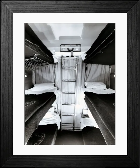 Framed Print : Interior of a bunk car wagon, 1950 Framed Print : Interior of a bunk car wagon, 1950