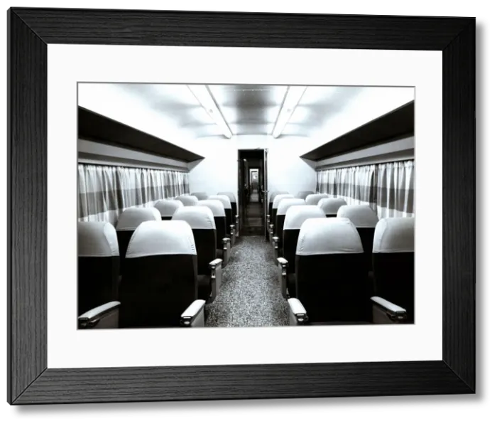 Framed Print : Interior of a passenger car of an automotive train Ter, from the Spanish National
