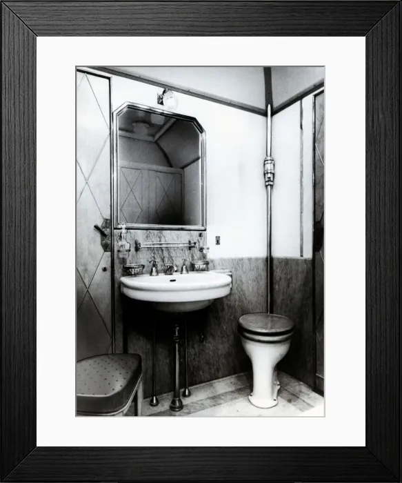 Framed Print : Toilet cabin in an Italian wagon train, 1950 Framed Print : Toilet cabin in an Italian wagon train, 1950