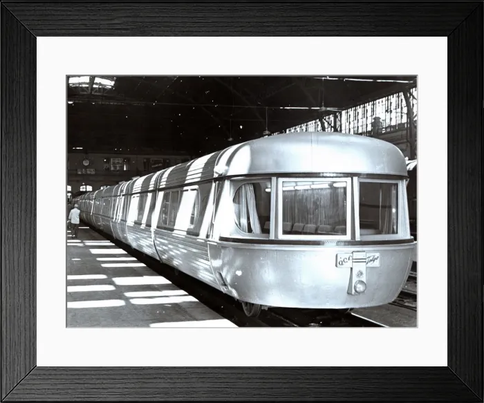 Framed Print : Articulated lightweight Talgo Train, 1950 Framed Print : Articulated lightweight Talgo Train, 1950