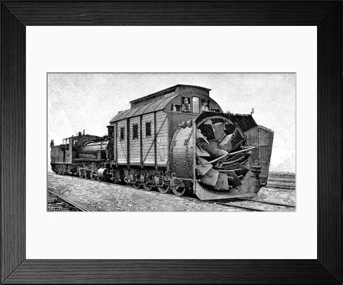 Framed Print : North-American rotary machine for clean-out the snow from railroad tracks, 1901 Framed Print : North-American rotary machine for clean-out the snow from railroad tracks, 1901