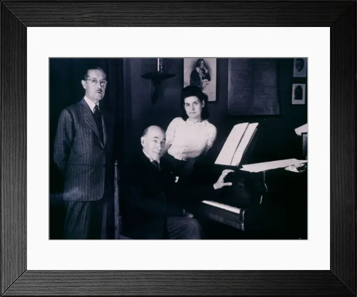 Framed Print : Manuel Blancafort de Rosello (1897-1987), Catalan composer, together with Ricard Framed Print : Manuel Blancafort de Rosello (1897-1987), Catalan composer, together with Ricard