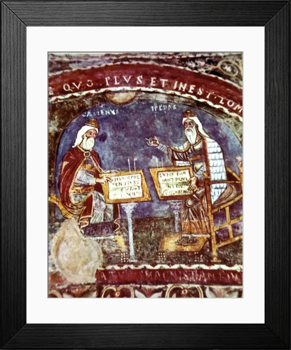 Framed Print : Hippocrates and Galen, physicians, fresco of the Cathedral of Anagni Framed Print : Hippocrates and Galen, physicians, fresco of the Cathedral of Anagni