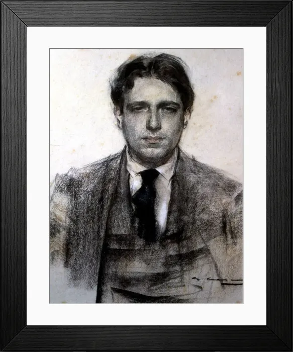 Framed Print : Portrait of Eugeni d Ors i Rovira (1882-1954), Spanish essayist, charcoal drawing by Ramon Casas Framed Print : Portrait of Eugeni d Ors i Rovira (1882-1954), Spanish essayist, charcoal drawing by Ramon Casas