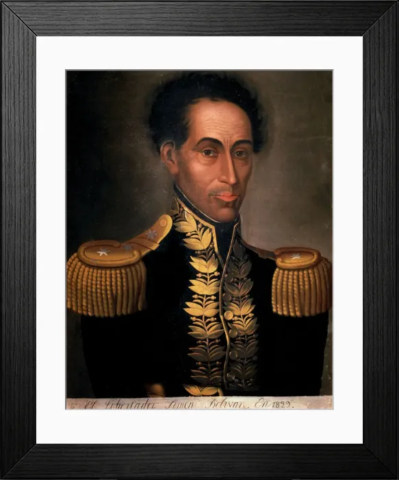 Framed Print : Simon Bolivar The Liberator (1783-1830), soldier and hero of the American Independence Framed Print : Simon Bolivar The Liberator (1783-1830), soldier and hero of the American Independence