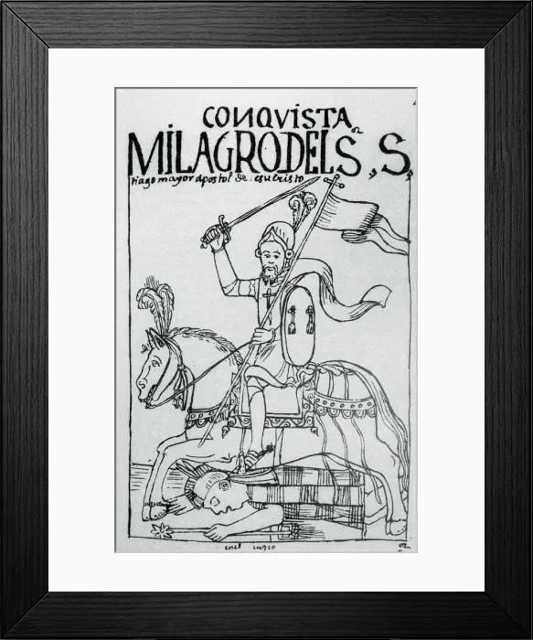 Framed Print : Historia De Espana - Peru. Siglo XVI Intervencion Milagrosa Del Apostol Santiago Framed Print : Historia De Espana - Peru. Siglo XVI Intervencion Milagrosa Del Apostol Santiago