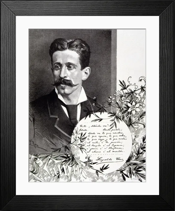 Framed Print : Leopoldo Cano (1844-1934) Spanish writer, engraving by A Framed Print : Leopoldo Cano (1844-1934) Spanish writer, engraving by A