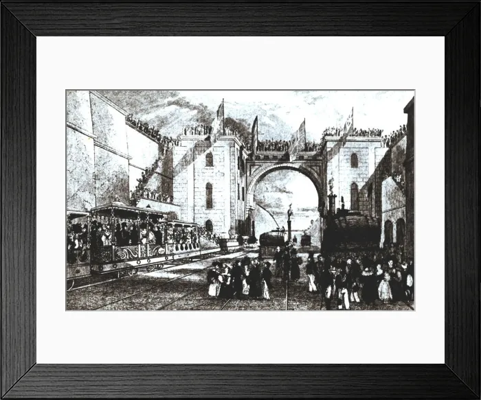 Framed Print : Opening of the line from Liverpool to Manchester, September 15, 1830, with a Rocket machine Framed Print : Opening of the line from Liverpool to Manchester, September 15, 1830, with a Rocket machine
