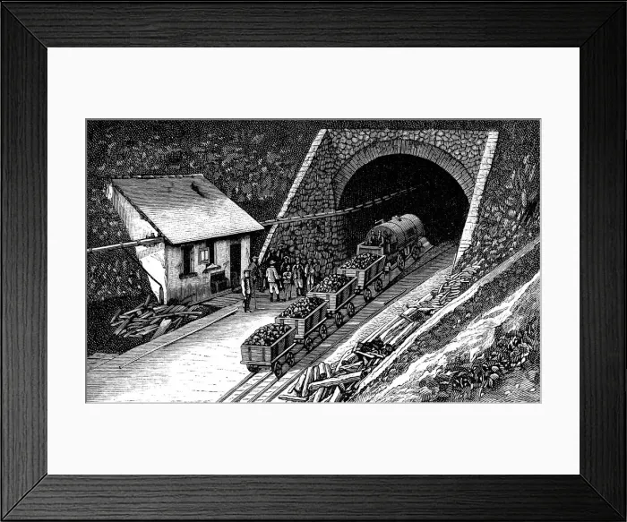 Framed Print : Railway entering the Saint - Gothard tunnel, in the Swiss Alps, engraving 1877 Framed Print : Railway entering the Saint - Gothard tunnel, in the Swiss Alps, engraving 1877