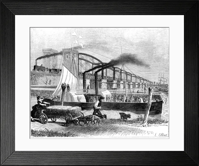Framed Print : Moerdyck Bridge on Diep (Netherlands), one of the longest in the world, crossed by Framed Print : Moerdyck Bridge on Diep (Netherlands), one of the longest in the world, crossed by