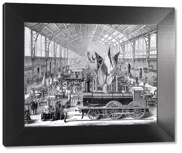 Paris Universal Exhibition in 1878, railway machinery room of English manufacture