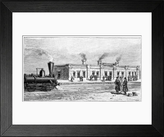 Framed Print : Duchak Station, on the railroad trans-Caspian, engraving, 1895 Framed Print : Duchak Station, on the railroad trans-Caspian, engraving, 1895