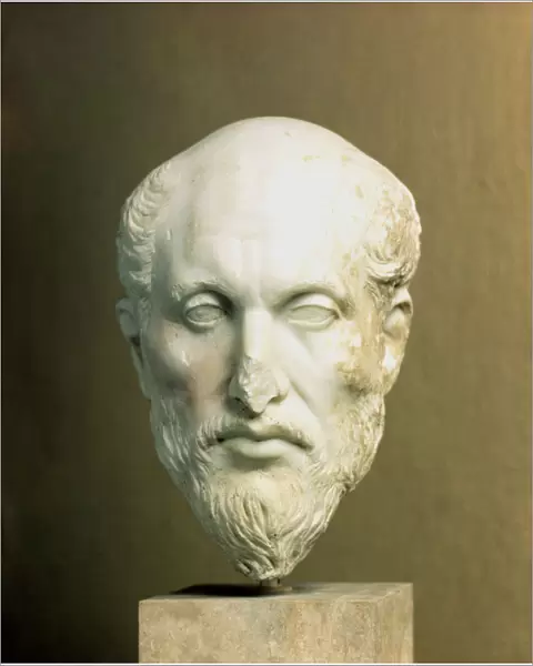 Marble head of Plotinus (205-270), Alexandrian philosopher, leader of Neoplatonism
